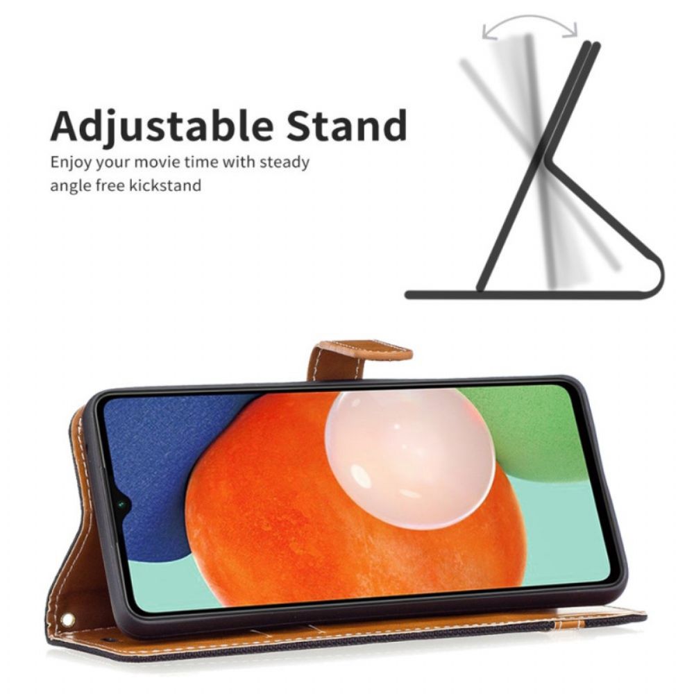 Leren Hoesje voor Samsung Galaxy A13 Met Ketting Stof En Lederlook Band