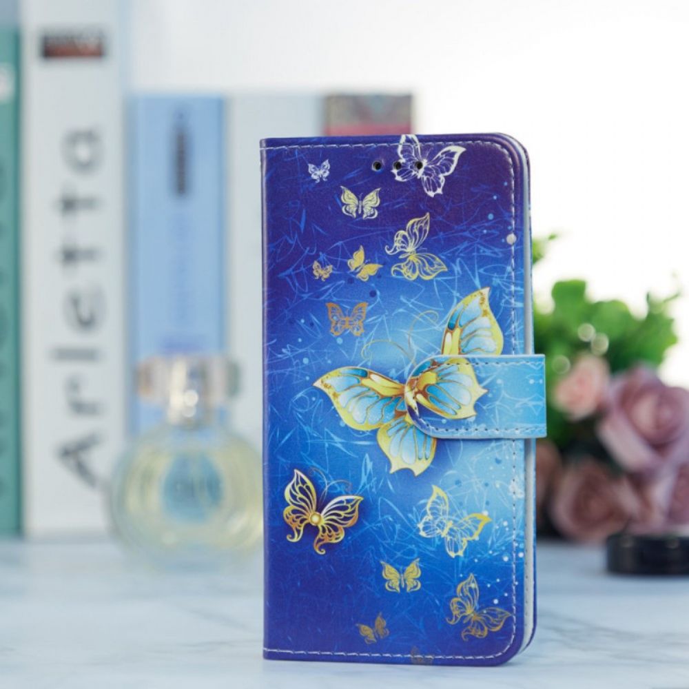 Leren Hoesje voor Samsung Galaxy A13 Vliegende Vlinders