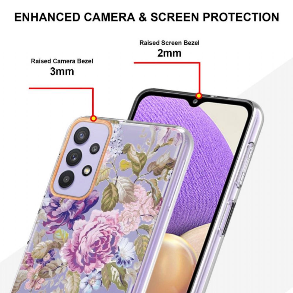 Telefoonhoesje voor Samsung Galaxy A13 Bloemen Transparant