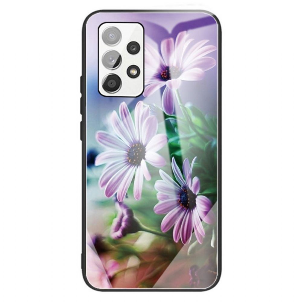 Telefoonhoesje voor Samsung Galaxy A13 Gehard Glas Bloemen