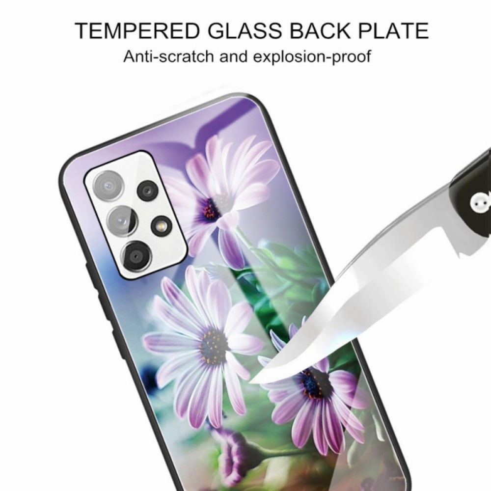 Telefoonhoesje voor Samsung Galaxy A13 Gehard Glas Bloemen