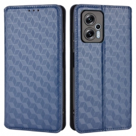 Bescherming Hoesje voor Poco X4 GT Folio-hoesje 3d-kubus Leereffect