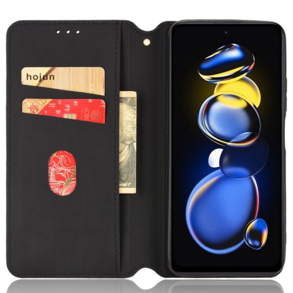 Bescherming Hoesje voor Poco X4 GT Folio-hoesje 3d-kubus Leereffect