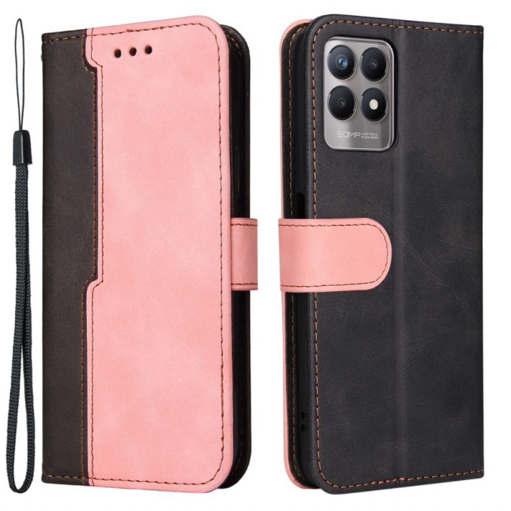 Flip Case voor Realme 8i Tweekleurig