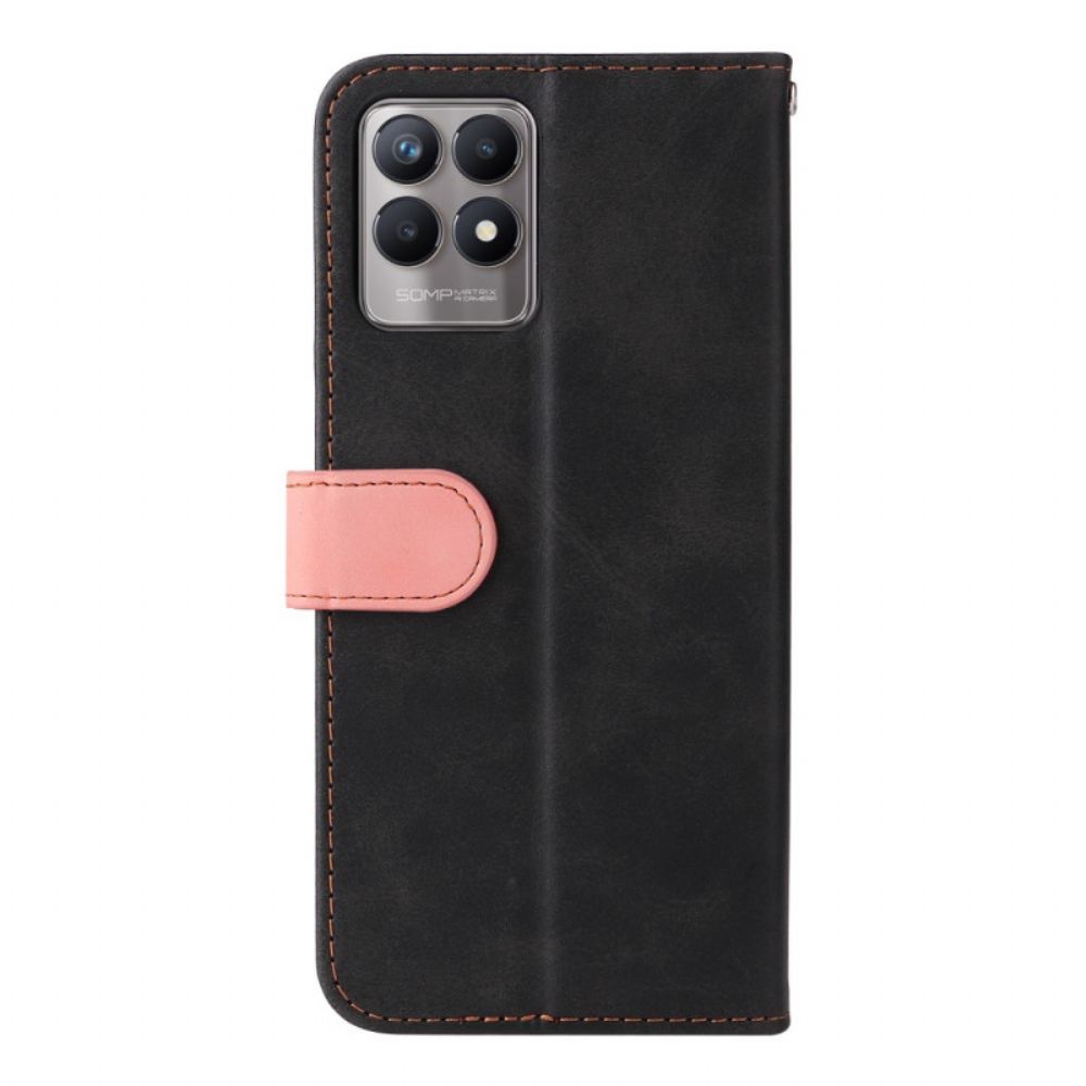 Flip Case voor Realme 8i Tweekleurig