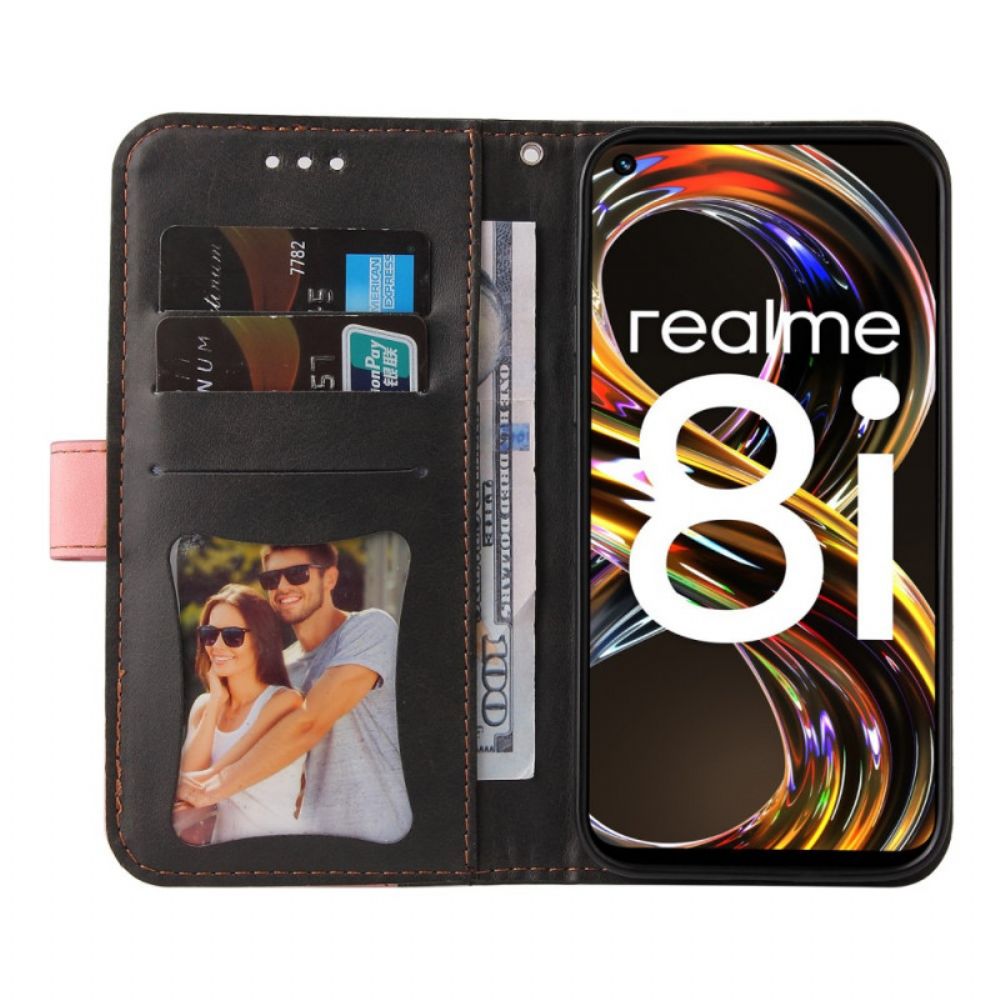 Flip Case voor Realme 8i Tweekleurig