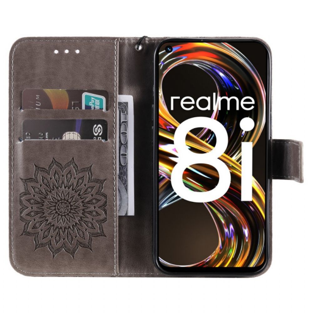 Leren Hoesje voor Realme 8i Zonnebloem