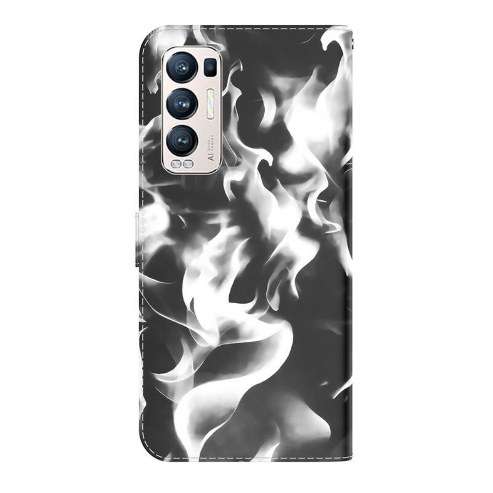 Leren Hoesje voor Oppo Find X3 Neo Abstract Patroon