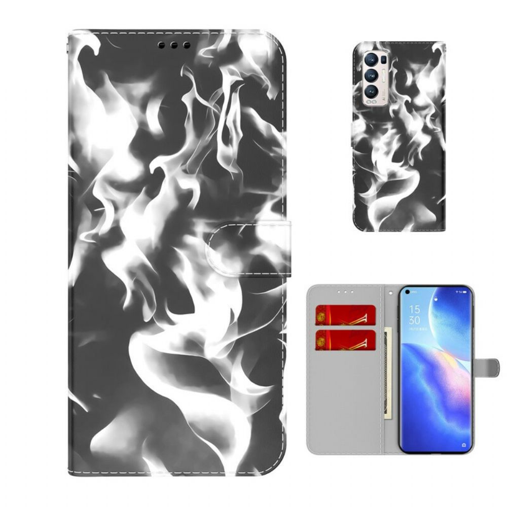 Leren Hoesje voor Oppo Find X3 Neo Abstract Patroon