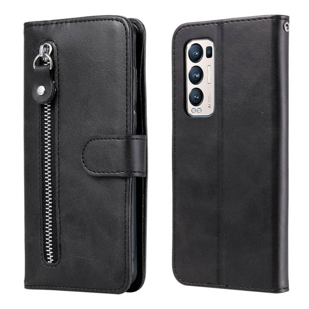 Leren Hoesje voor Oppo Find X3 Neo Vintage Portemonnee