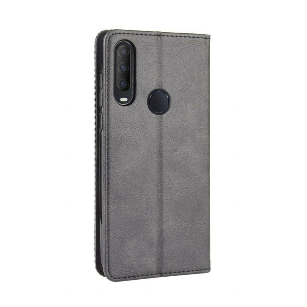 Bescherming Hoesje voor Alcatel 1S / 3L (2020) Folio-hoesje Vintage Gestileerd Leereffect