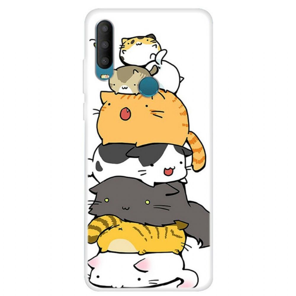 Hoesje voor Alcatel 1S / 3L (2020) Stapel Cartoon Katten