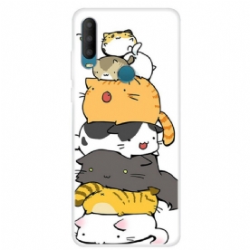 Hoesje voor Alcatel 1S / 3L (2020) Stapel Cartoon Katten