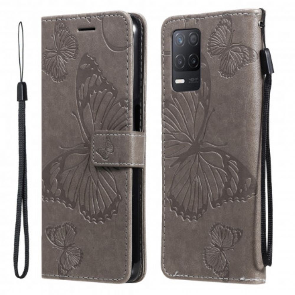 Folio-hoesje voor Realme 8 5G Flip Case Vlinders En Schuine Klep