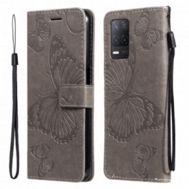 Folio-hoesje voor Realme 8 5G Flip Case Vlinders En Schuine Klep