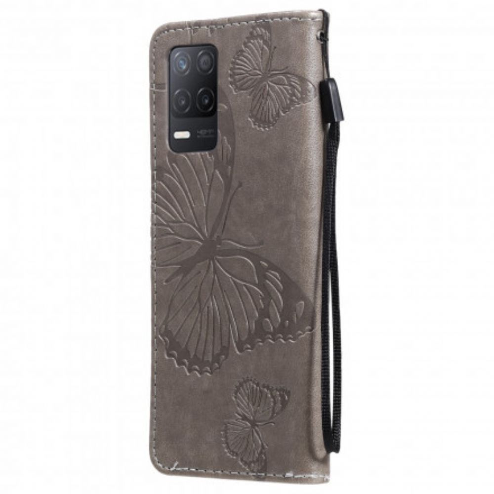 Folio-hoesje voor Realme 8 5G Flip Case Vlinders En Schuine Klep