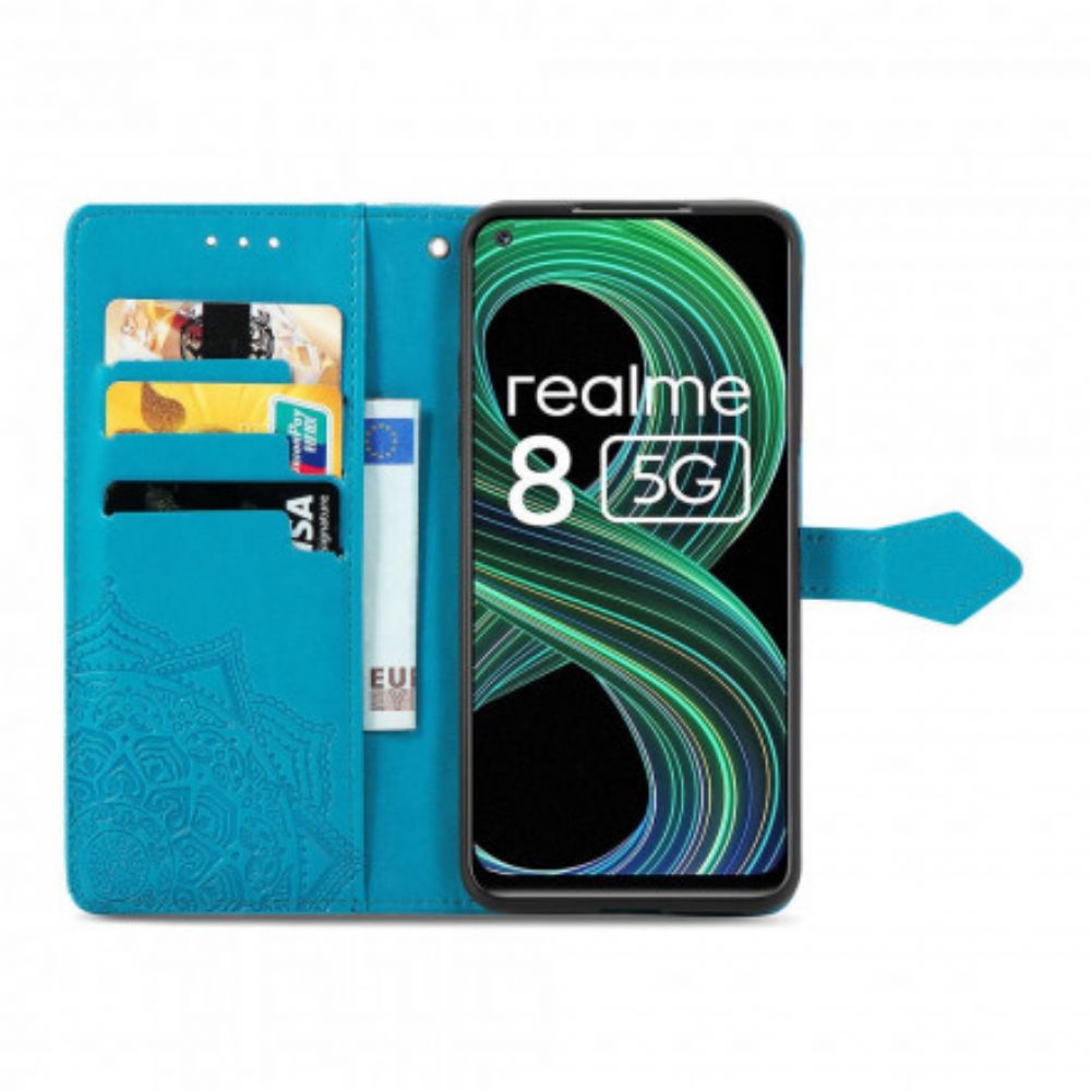 Leren Hoesje voor Realme 8 5G Mandala Van Middelbare Leeftijd