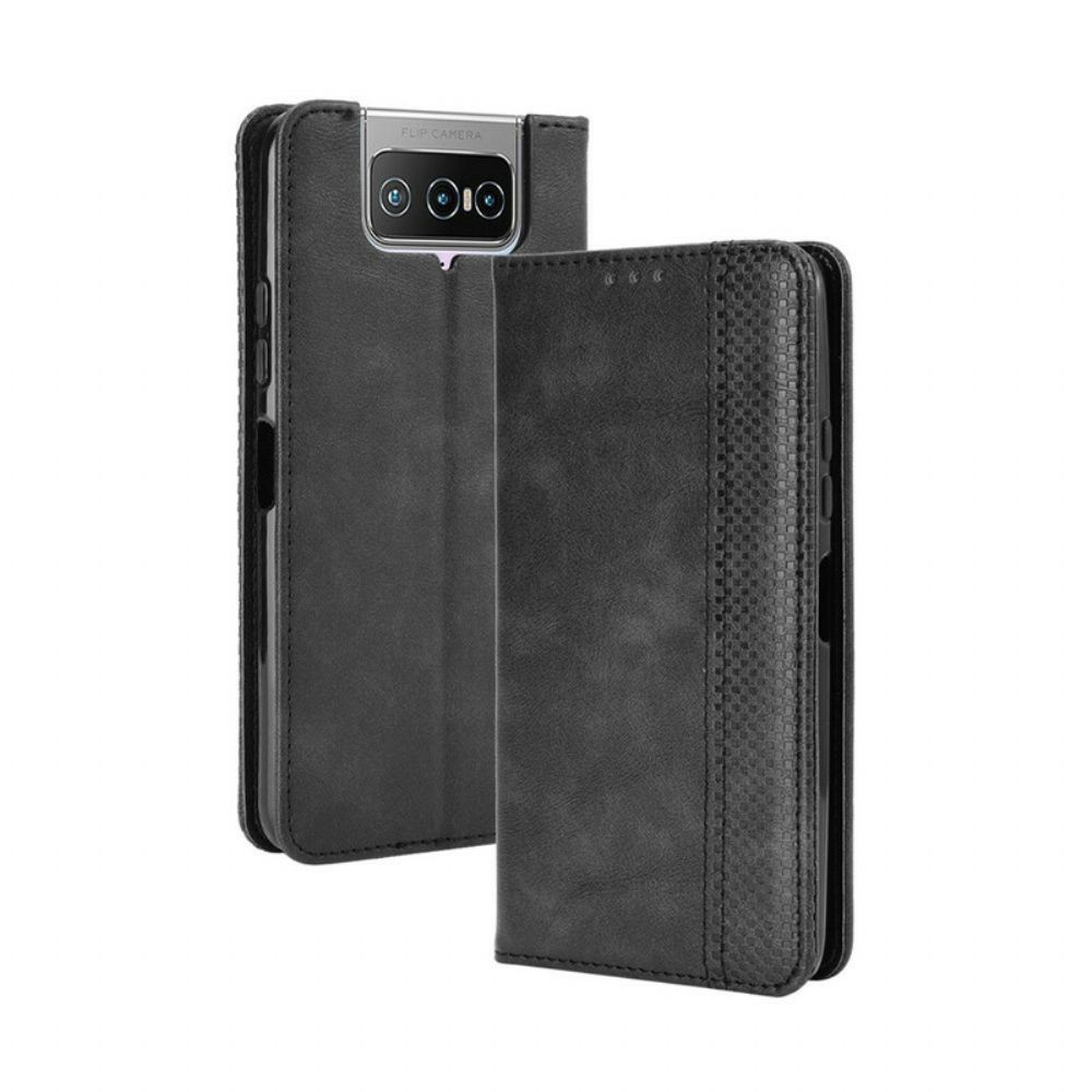 Bescherming Hoesje voor Asus Zenfone 7 / 7 Pro Folio-hoesje Vintage Gestileerd Leereffect