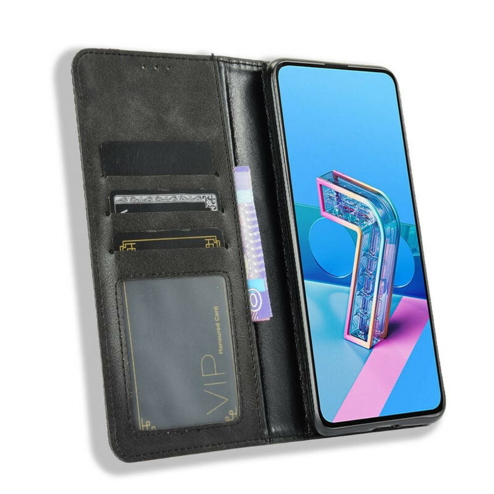 Bescherming Hoesje voor Asus Zenfone 7 / 7 Pro Folio-hoesje Vintage Gestileerd Leereffect