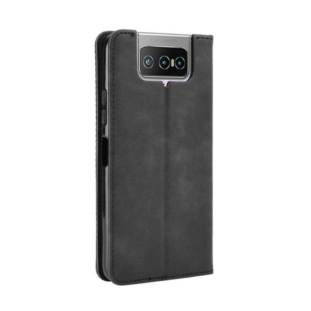 Bescherming Hoesje voor Asus Zenfone 7 / 7 Pro Folio-hoesje Vintage Gestileerd Leereffect