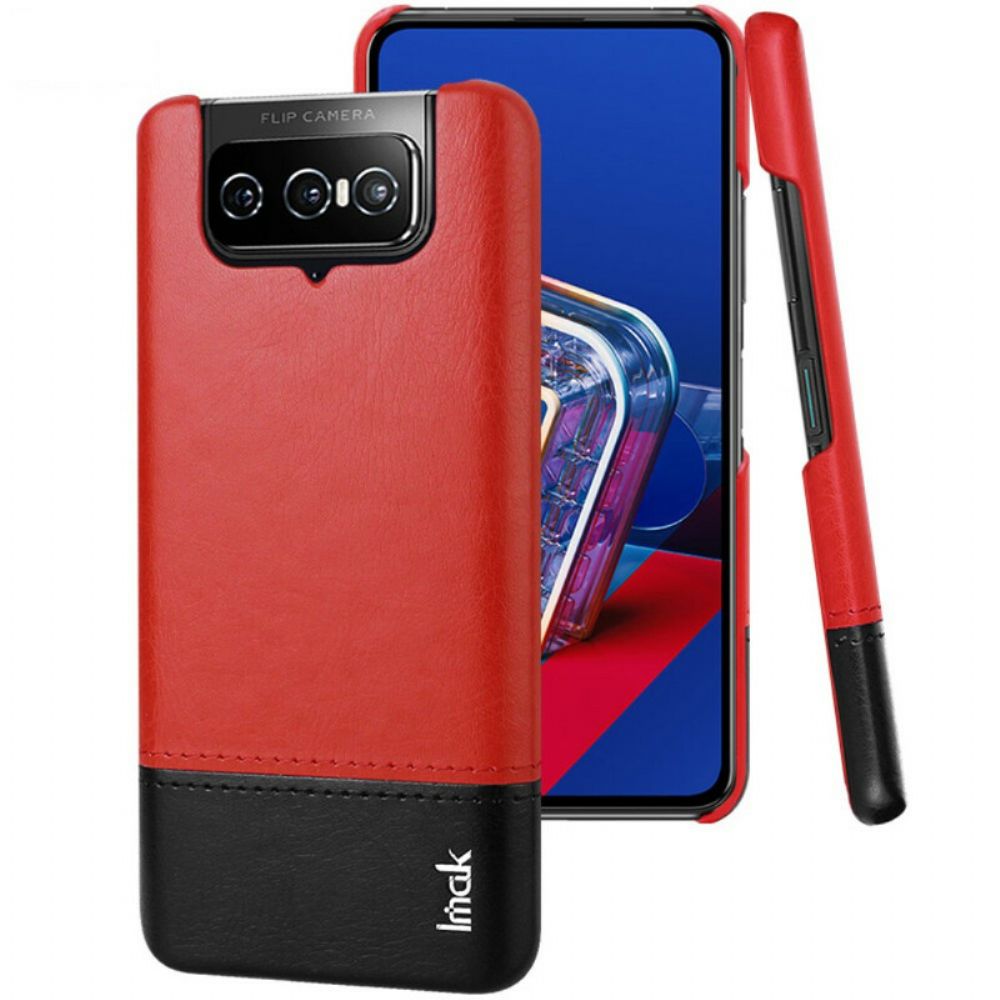 Telefoonhoesje voor Asus Zenfone 7 / 7 Pro Imak Ruiyi-serie Leereffect