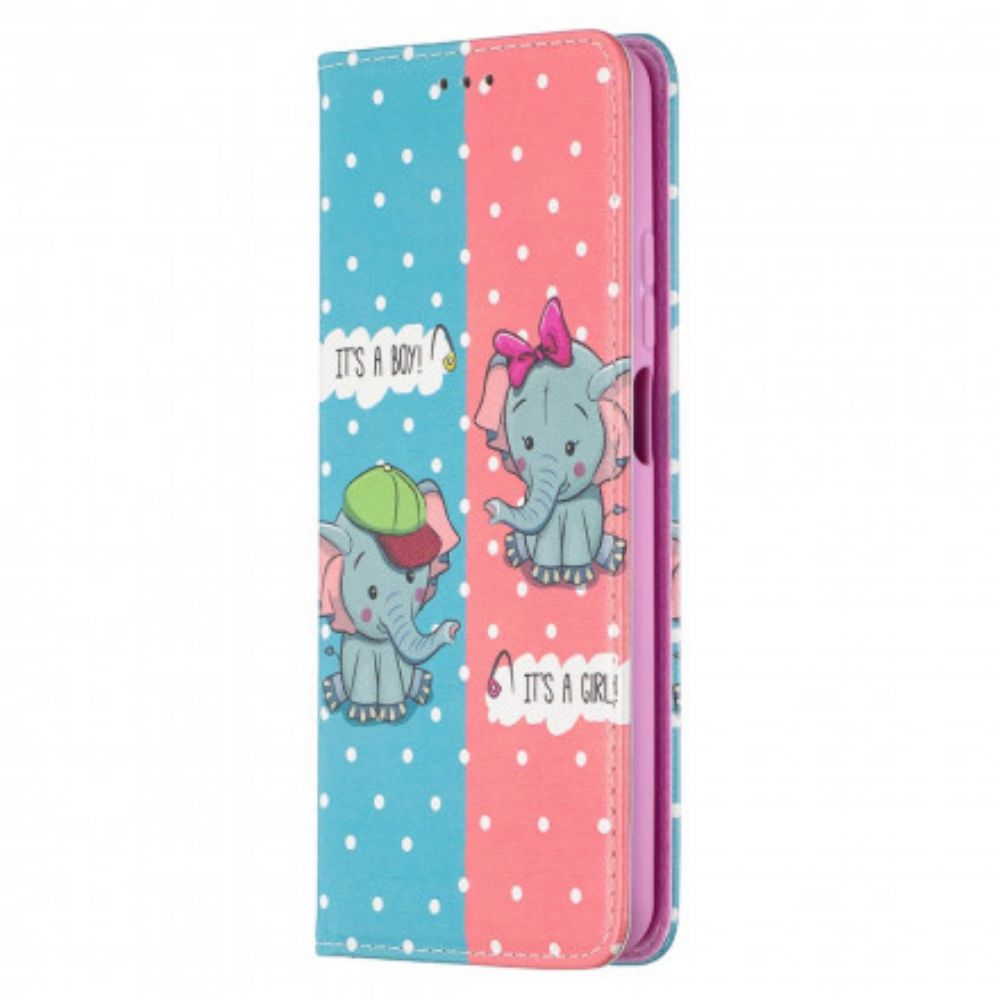 Bescherming Hoesje voor Xiaomi Mi 10T Lite / Redmi Note 9 Pro 5G Folio-hoesje Baby Olifanten