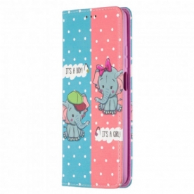 Bescherming Hoesje voor Xiaomi Mi 10T Lite / Redmi Note 9 Pro 5G Folio-hoesje Baby Olifanten