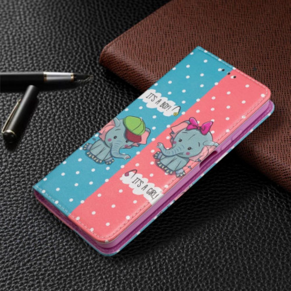 Bescherming Hoesje voor Xiaomi Mi 10T Lite / Redmi Note 9 Pro 5G Folio-hoesje Baby Olifanten