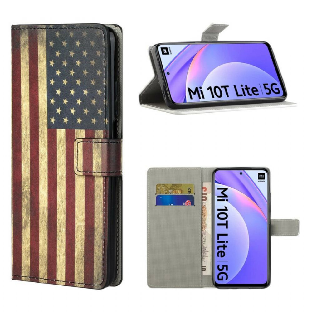 Flip Case voor Xiaomi Mi 10T Lite / Redmi Note 9 Pro 5G Amerikaanse Vlag