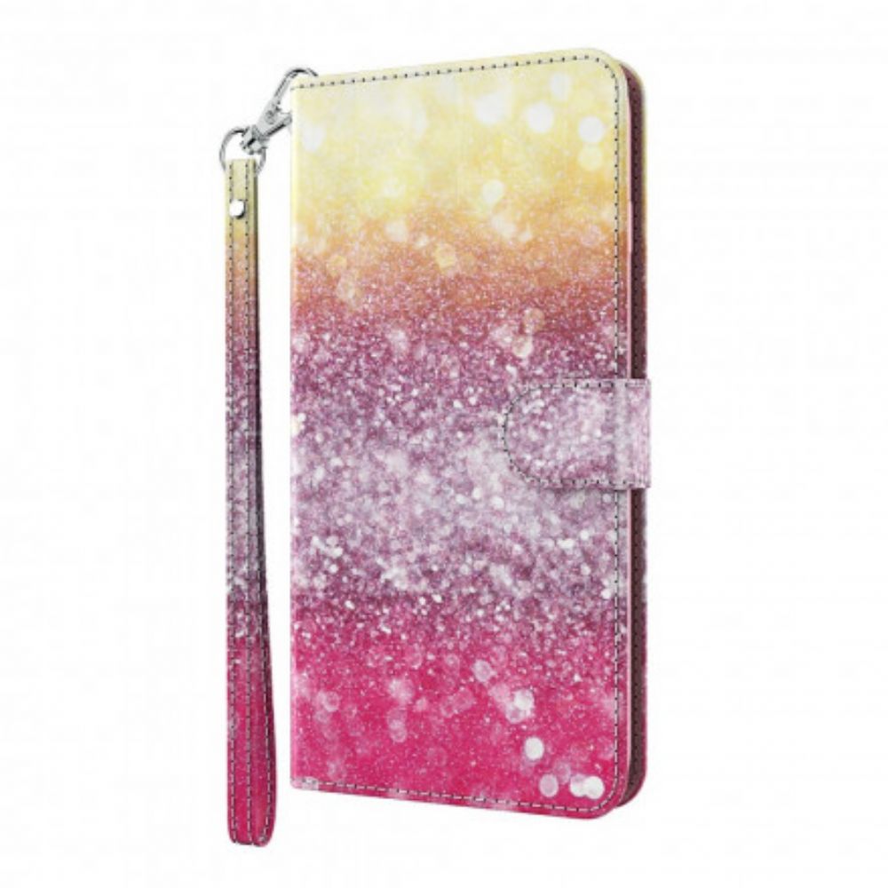 Flip Case voor Xiaomi Mi 10T Lite / Redmi Note 9 Pro 5G Lichtvlek Magenta Glitter