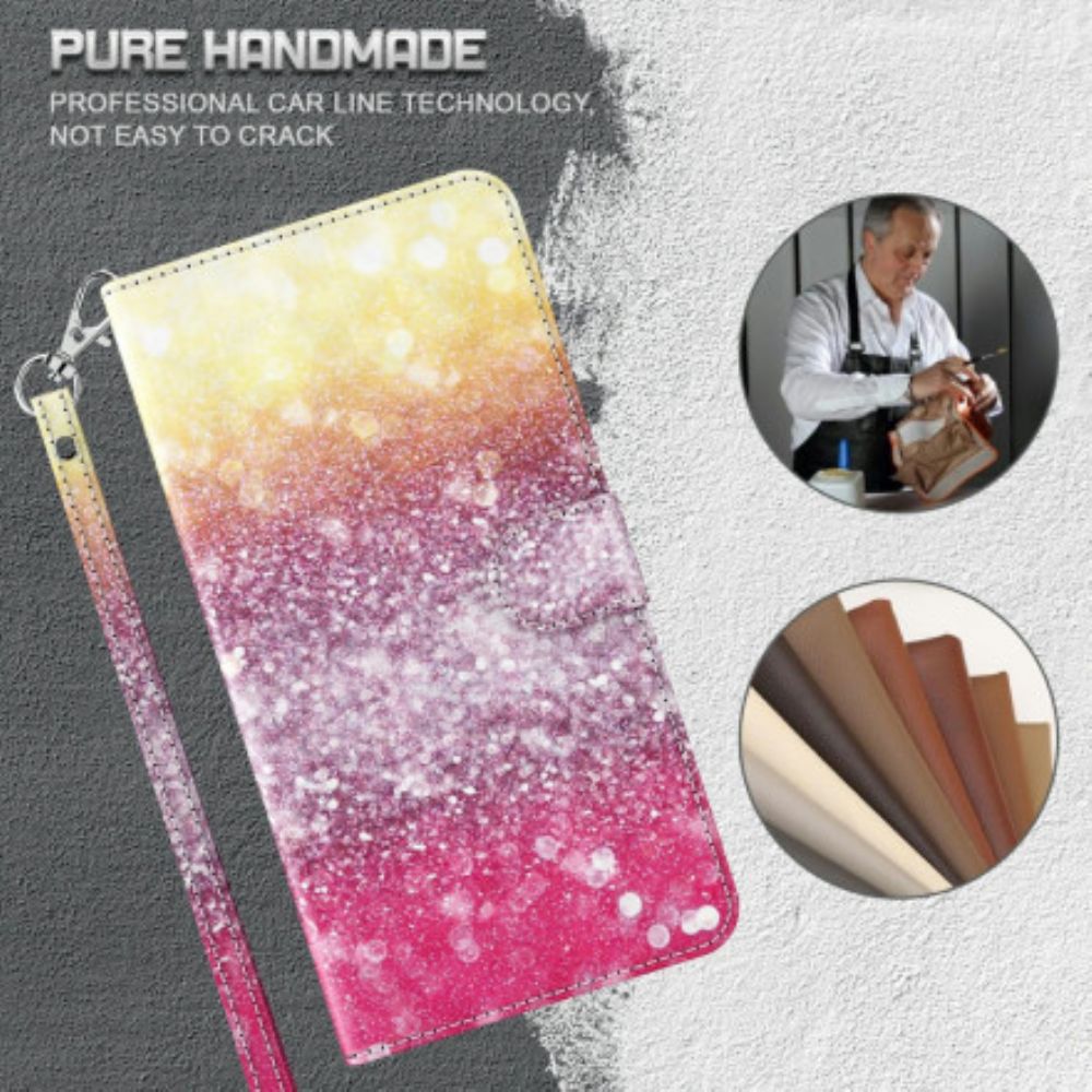 Flip Case voor Xiaomi Mi 10T Lite / Redmi Note 9 Pro 5G Lichtvlek Magenta Glitter