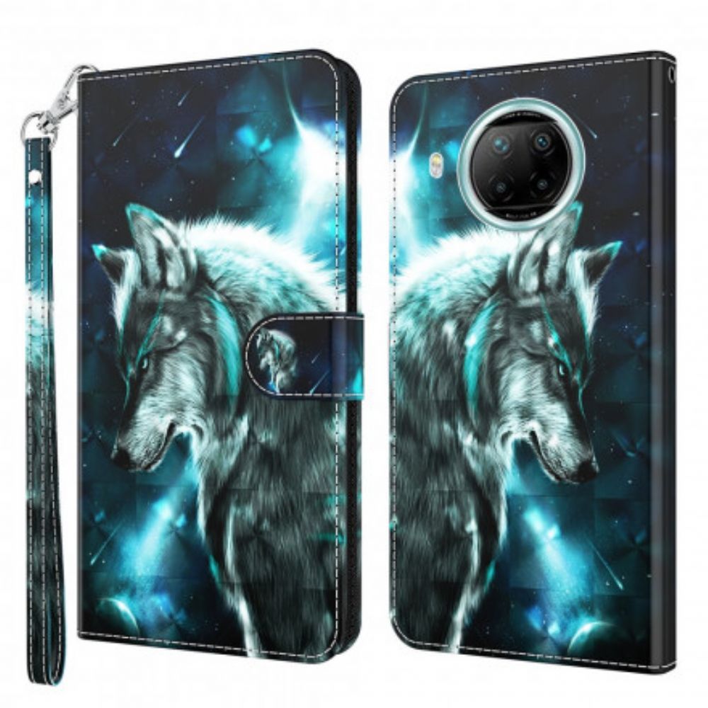 Flip Case voor Xiaomi Mi 10T Lite / Redmi Note 9 Pro 5G Lichtvlek Majestueuze Wolf