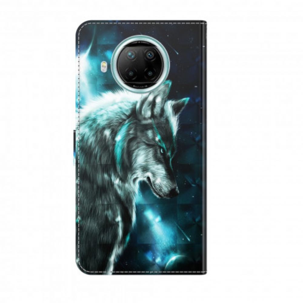 Flip Case voor Xiaomi Mi 10T Lite / Redmi Note 9 Pro 5G Lichtvlek Majestueuze Wolf