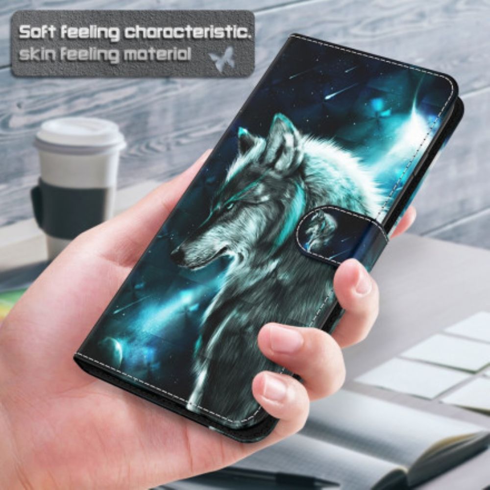 Flip Case voor Xiaomi Mi 10T Lite / Redmi Note 9 Pro 5G Lichtvlek Majestueuze Wolf