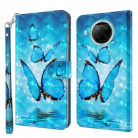 Flip Case voor Xiaomi Mi 10T Lite / Redmi Note 9 Pro 5G Lichtvlek Vliegende Blauwe Vlinders