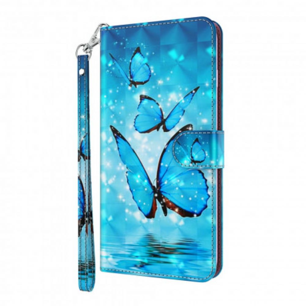 Flip Case voor Xiaomi Mi 10T Lite / Redmi Note 9 Pro 5G Lichtvlek Vliegende Blauwe Vlinders