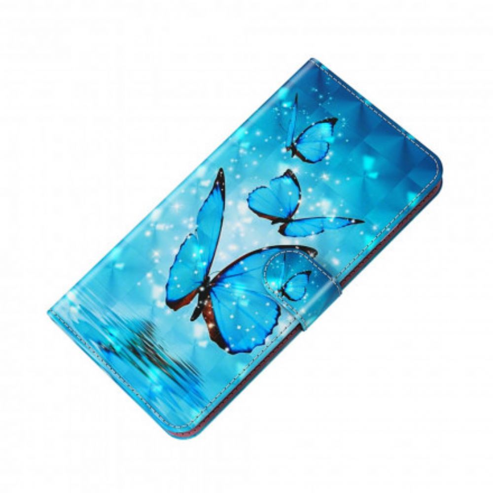 Flip Case voor Xiaomi Mi 10T Lite / Redmi Note 9 Pro 5G Lichtvlek Vliegende Blauwe Vlinders