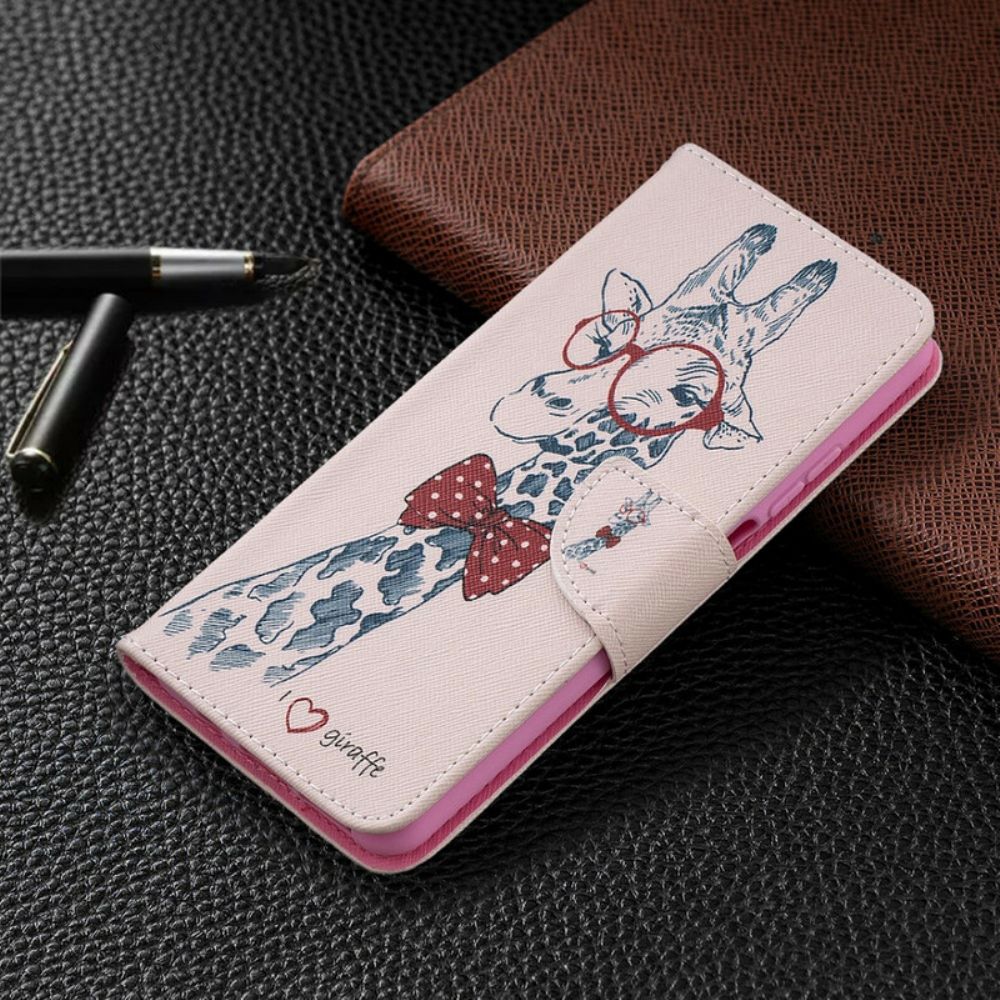 Flip Case voor Xiaomi Mi 10T Lite / Redmi Note 9 Pro 5G Nerdy Giraf