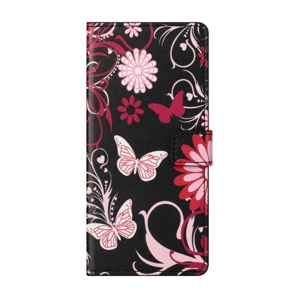 Flip Case voor Xiaomi Mi 10T Lite / Redmi Note 9 Pro 5G Vlinders En Bloemen