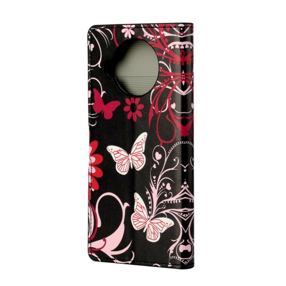 Flip Case voor Xiaomi Mi 10T Lite / Redmi Note 9 Pro 5G Vlinders En Bloemen