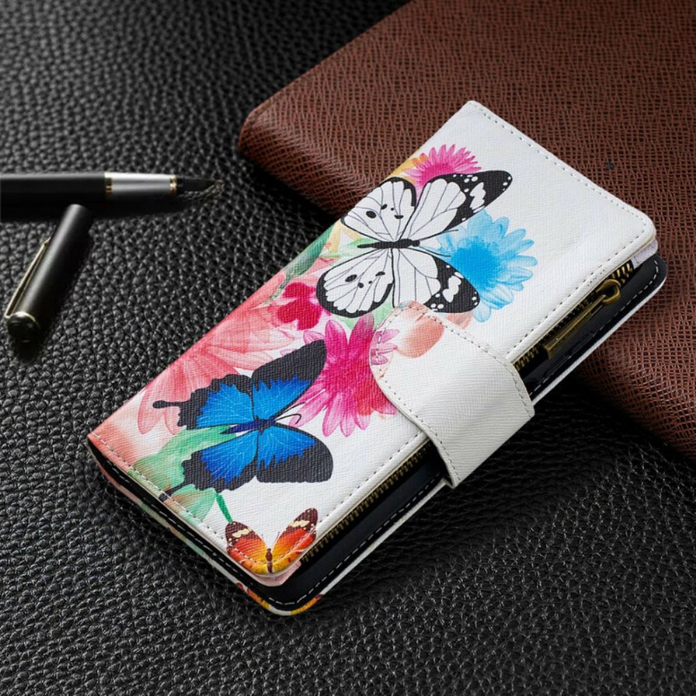 Flip Case voor Xiaomi Mi 10T Lite / Redmi Note 9 Pro 5G Vlinders Met Rits