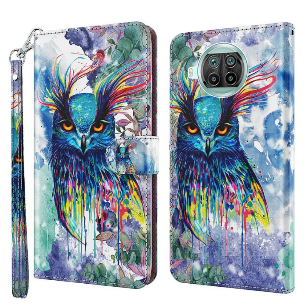 Folio-hoesje voor Xiaomi Mi 10T Lite / Redmi Note 9 Pro 5G Aquarel Vogel