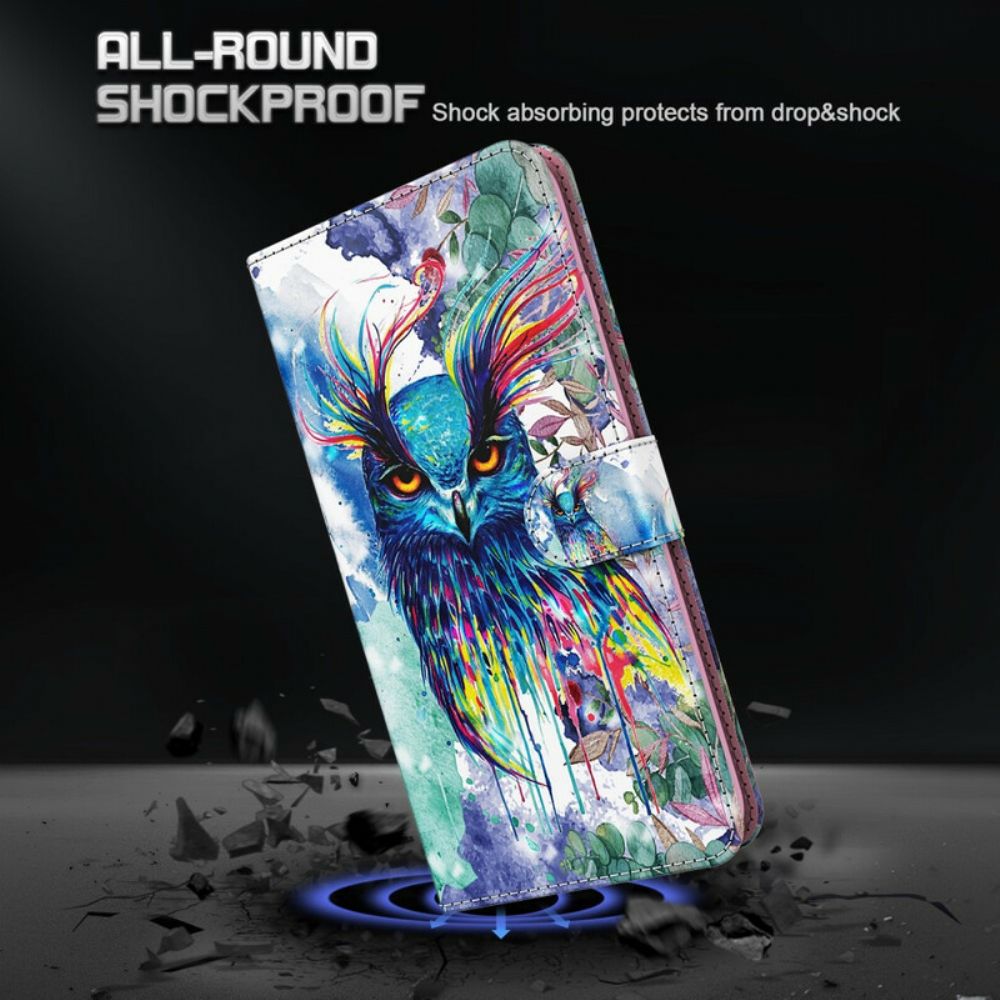 Folio-hoesje voor Xiaomi Mi 10T Lite / Redmi Note 9 Pro 5G Aquarel Vogel