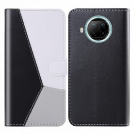 Folio-hoesje voor Xiaomi Mi 10T Lite / Redmi Note 9 Pro 5G Driekleurig Leereffect