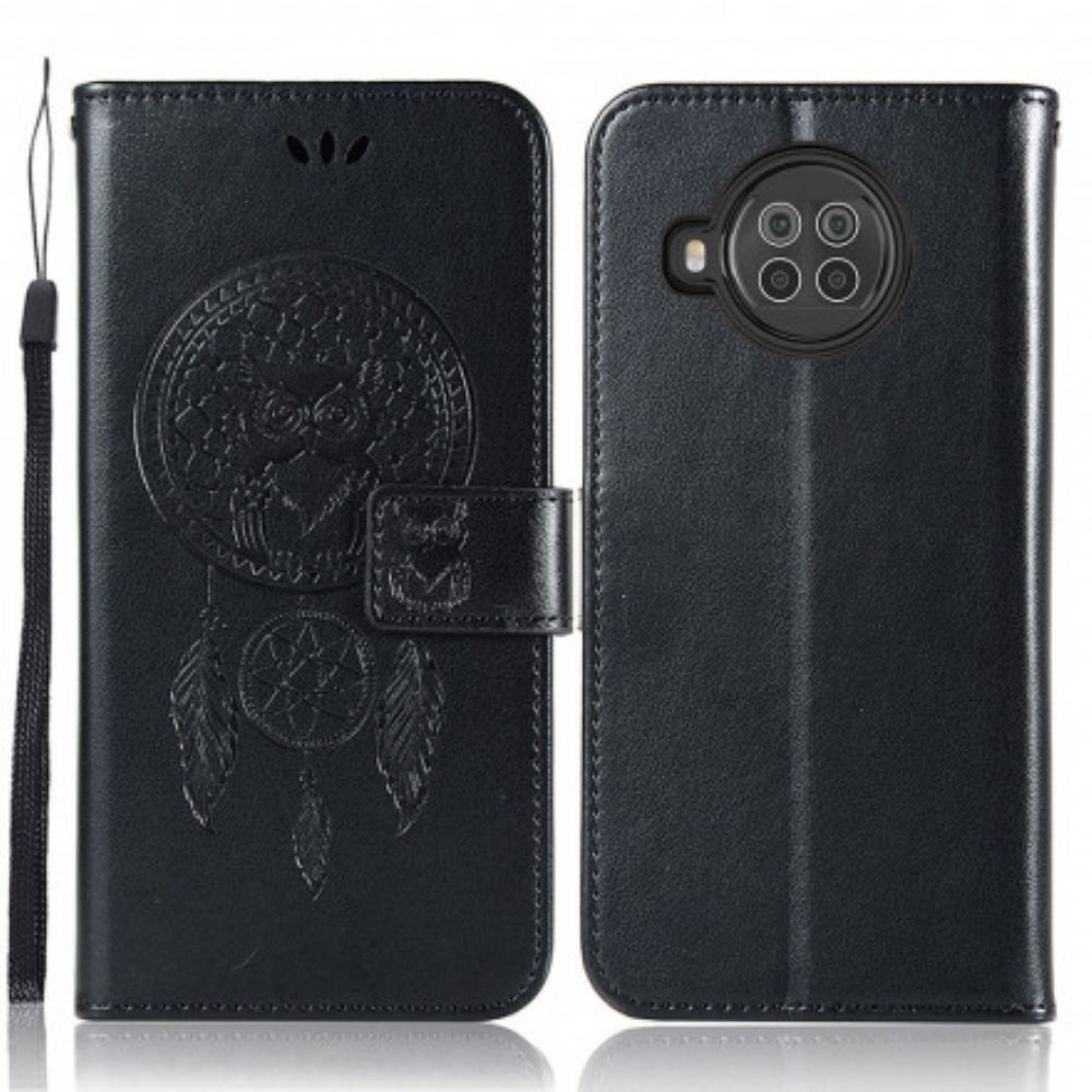 Folio-hoesje voor Xiaomi Mi 10T Lite / Redmi Note 9 Pro 5G Lederen Effect Dromenvanger Uil