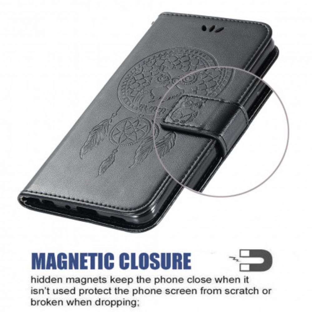 Folio-hoesje voor Xiaomi Mi 10T Lite / Redmi Note 9 Pro 5G Lederen Effect Dromenvanger Uil