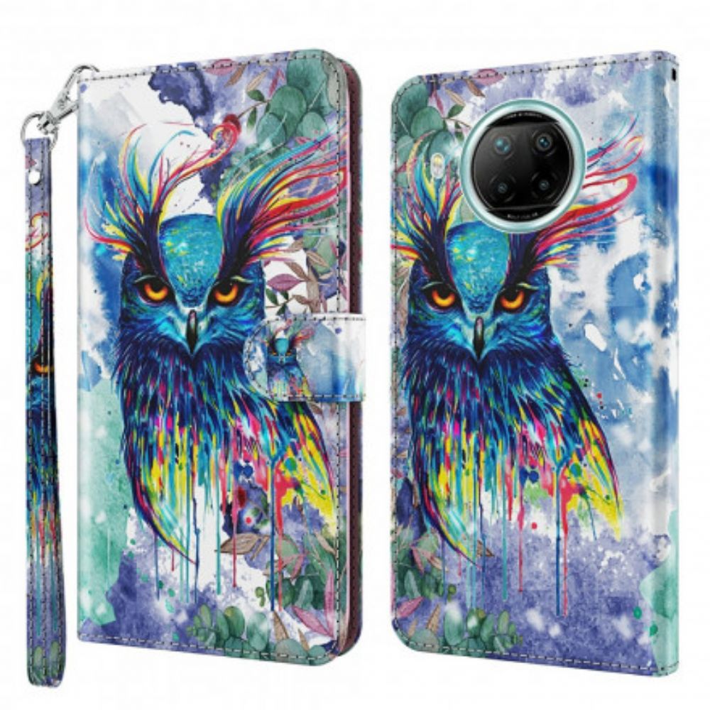 Folio-hoesje voor Xiaomi Mi 10T Lite / Redmi Note 9 Pro 5G Lichtvlek Aquarel Vogel