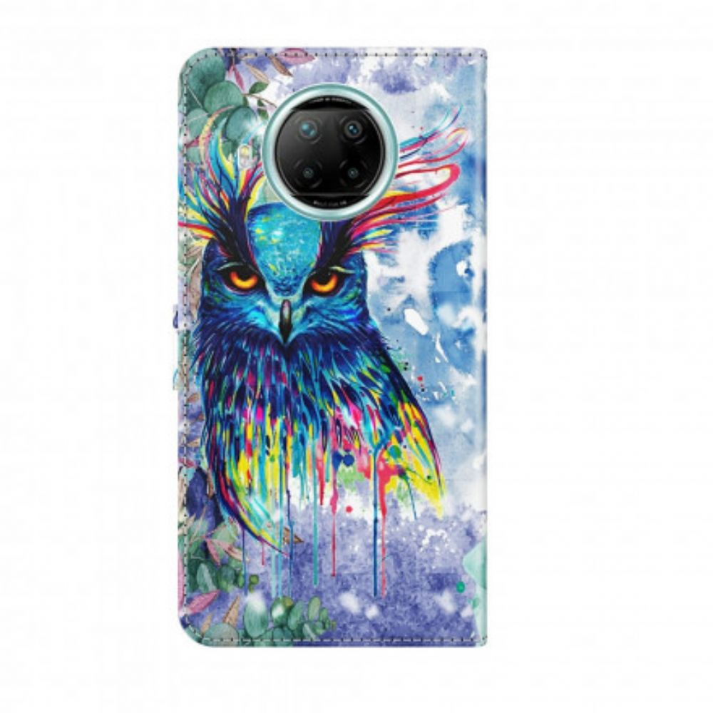 Folio-hoesje voor Xiaomi Mi 10T Lite / Redmi Note 9 Pro 5G Lichtvlek Aquarel Vogel