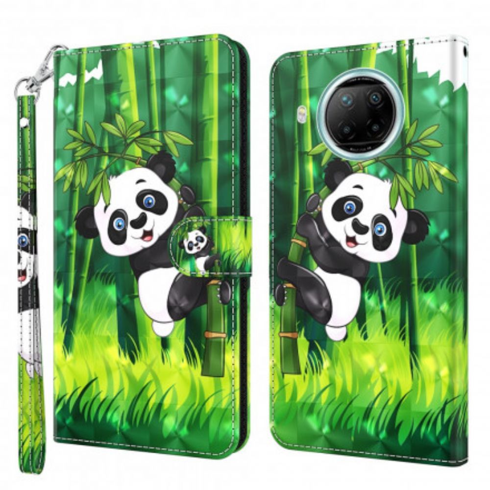 Folio-hoesje voor Xiaomi Mi 10T Lite / Redmi Note 9 Pro 5G Lichtvlek Panda En Bamboe