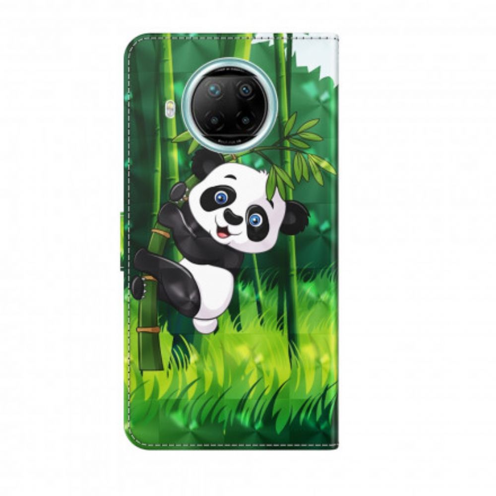 Folio-hoesje voor Xiaomi Mi 10T Lite / Redmi Note 9 Pro 5G Lichtvlek Panda En Bamboe